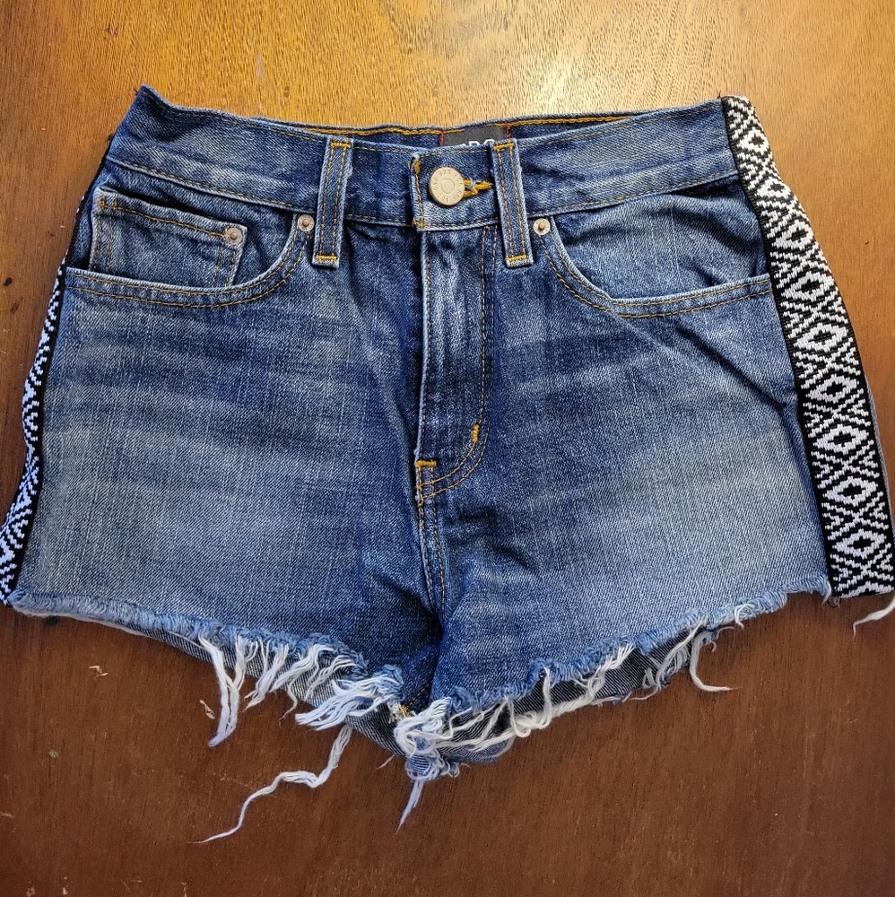 BDG Boho Distressed High Rise Jean Shorts